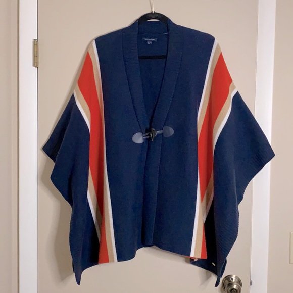 Tommy Hilfiger Sweaters - Tommy Hilfiger Poncho Navy Orange stripe